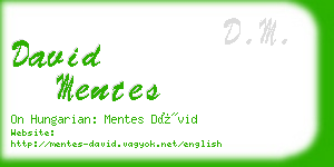 david mentes business card